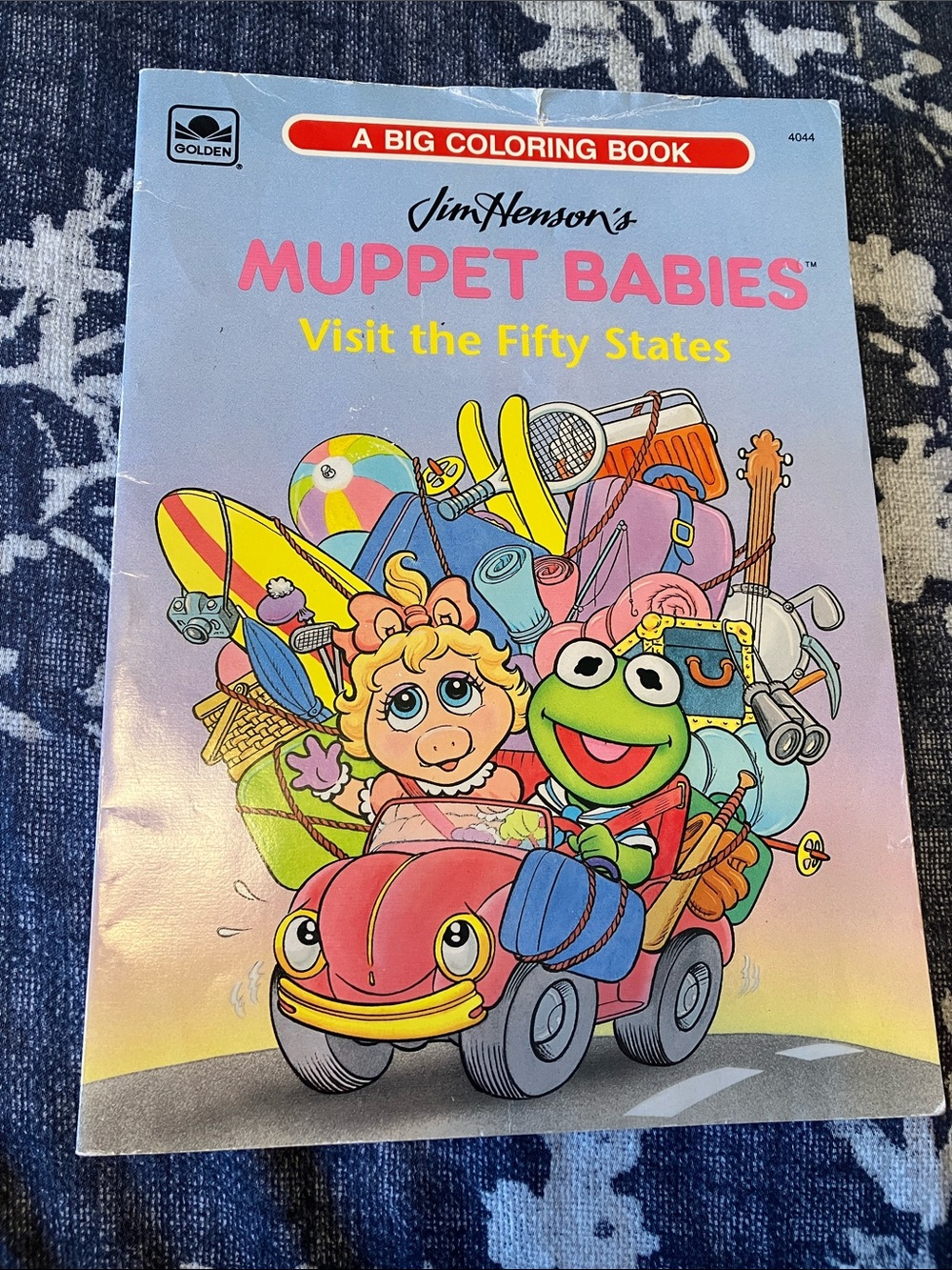 Vintage 1993 Golden Coloring Book Jim Henson's Muppet Babies Visit Fifty States